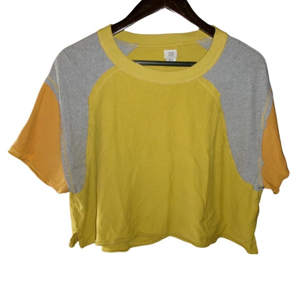 BDG Urban Outfitters Colorblock Raw Seam Cropped T Shirt Women's M
